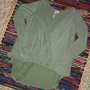 Low Cut Long Sleeve Blouse